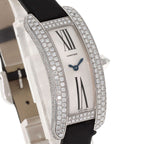 Cartier Tank S Diamond Watch 18k White Gold Leather Satin — view 4