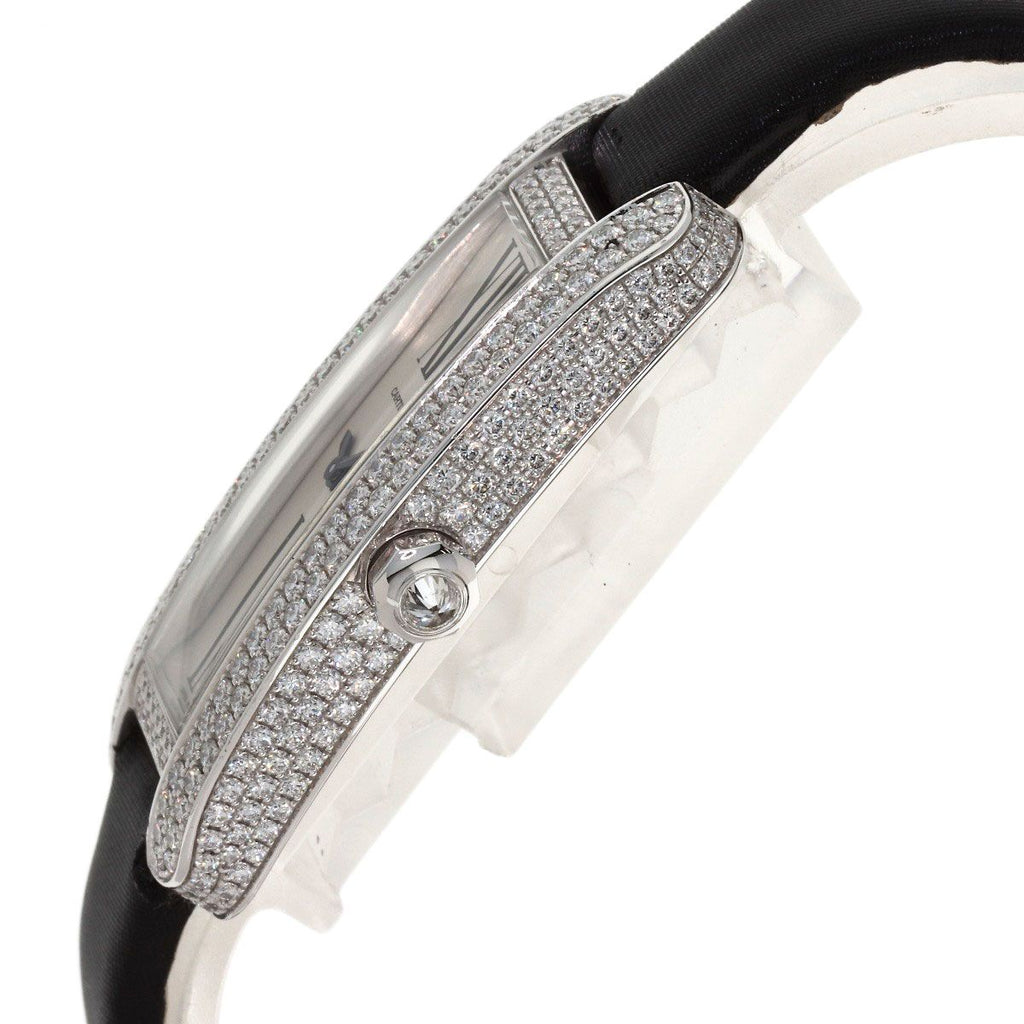Cartier Tank S Diamond Watch 18k White Gold Leather Satin — view 5