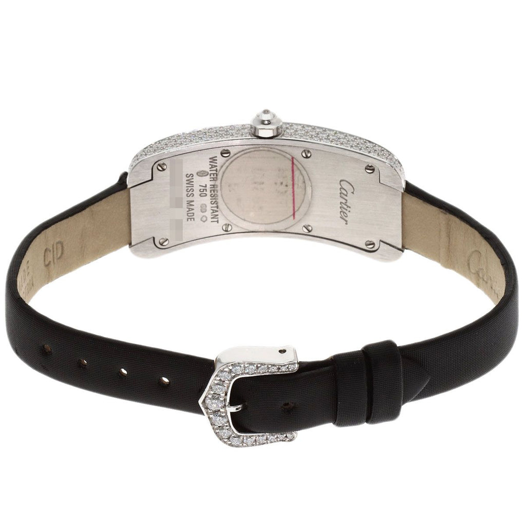 Cartier Tank S Diamond Watch 18k White Gold Leather Satin — view 7