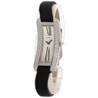 Cartier Tank S Diamond Watch 18k White Gold Leather Satin