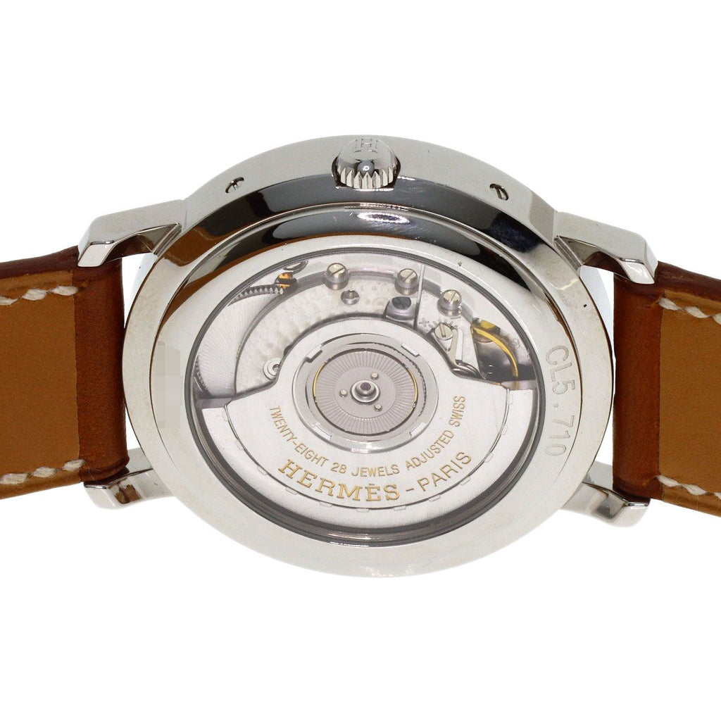 Hermes Clipper Double Tour Power Reserve Watch SS Leather — view 6