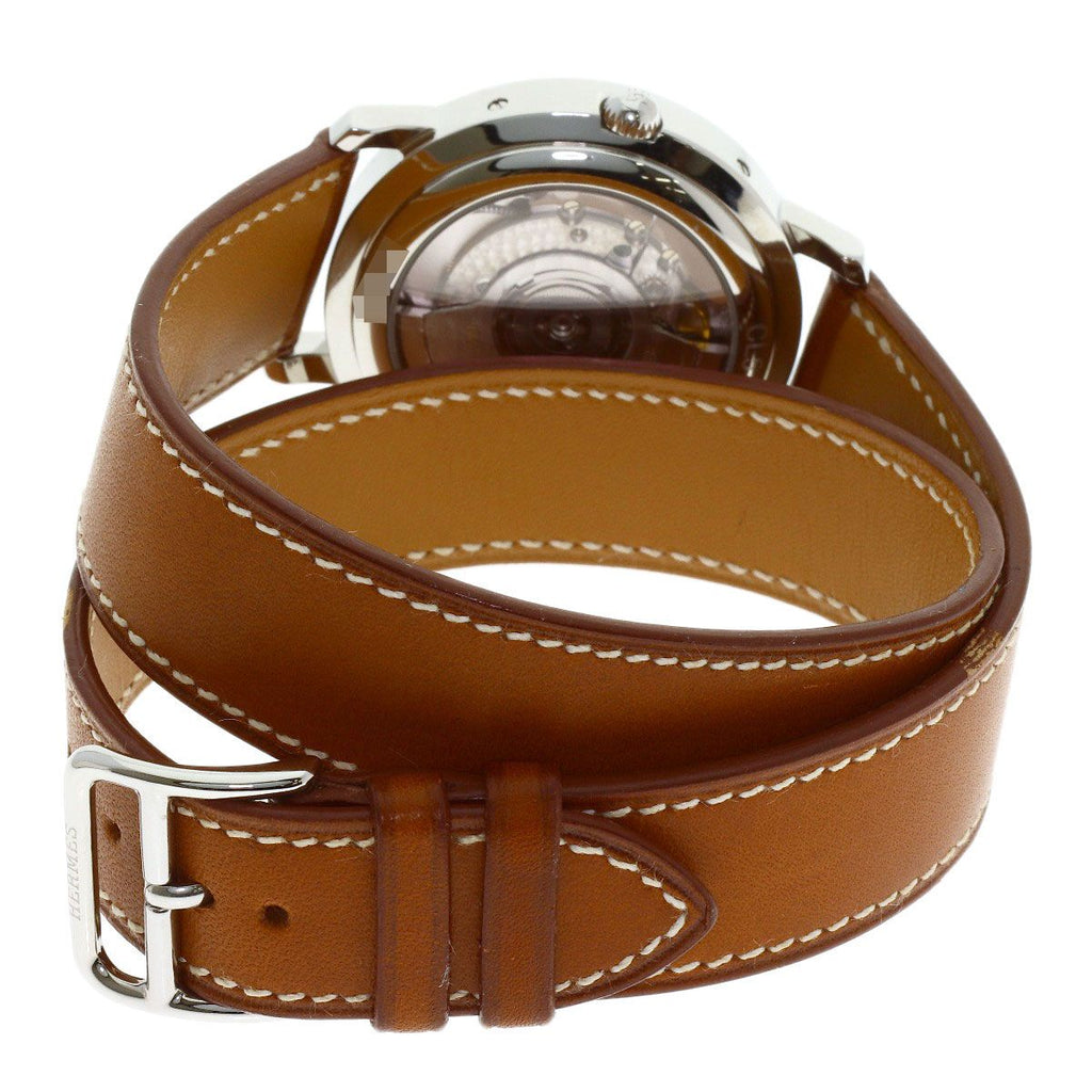 Hermes Clipper Double Tour Power Reserve Watch SS Leather — view 7