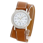 Hermes Clipper Double Tour Power Reserve Watch SS Leather