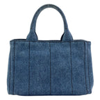 Prada Canapa Mini Flower 2-Way Handbag Denim — view 2