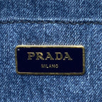 Prada Canapa Mini Flower 2-Way Handbag Denim — view 6