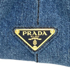 Prada Canapa Mini Flower 2-Way Handbag Denim — view 8