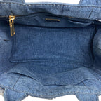 Prada Canapa Mini Flower 2-Way Handbag Denim — view 5