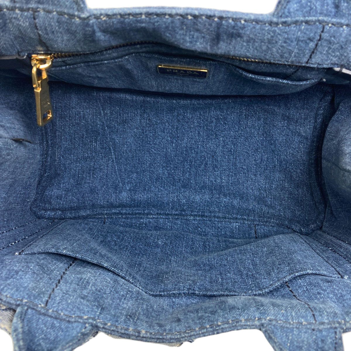 Prada Canapa Mini Flower 2-Way Handbag Denim — view 5