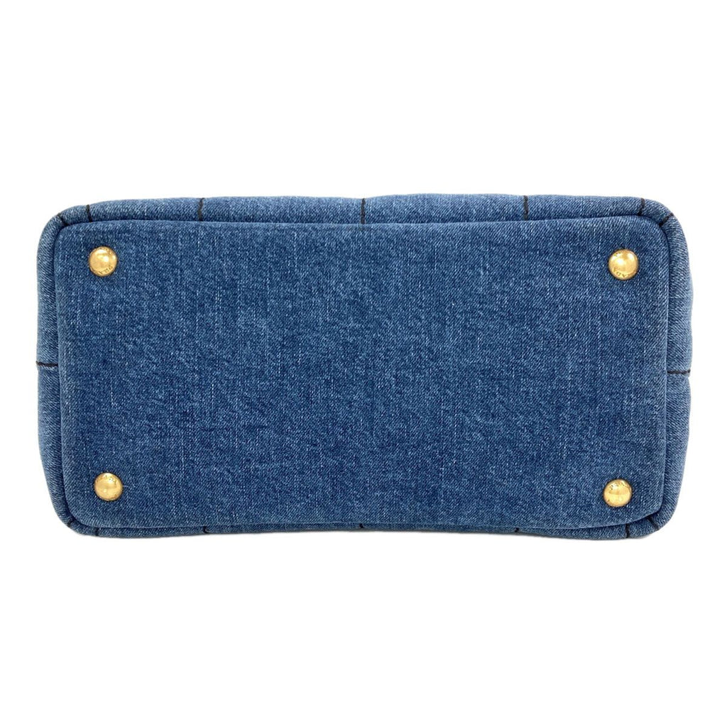 Prada Canapa Mini Flower 2-Way Handbag Denim — view 4