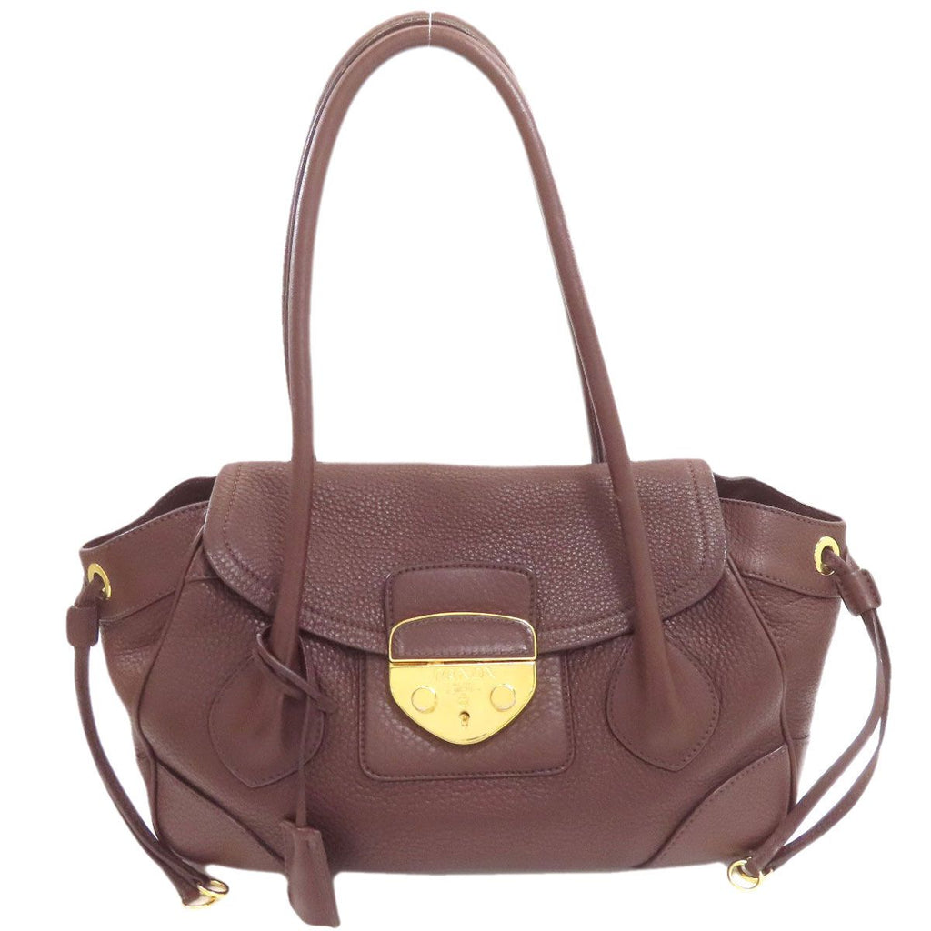 Prada Logo Tote Leather