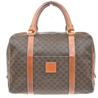Celine Macadam Handbag Brown Leather