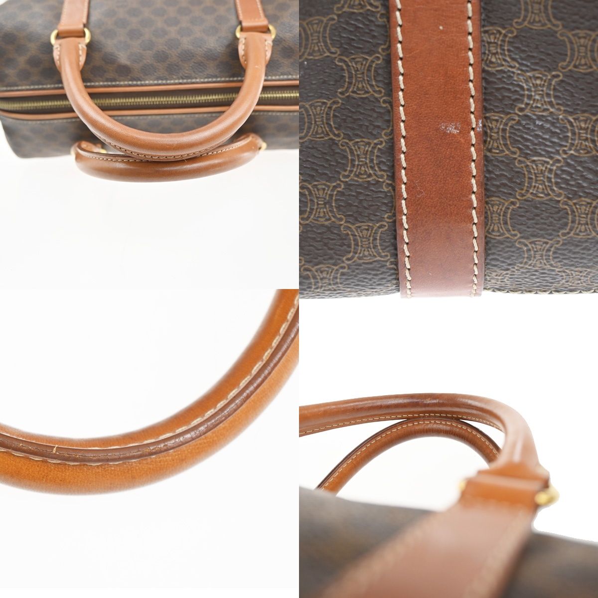 Celine Macadam Handbag Brown Leather — view 9