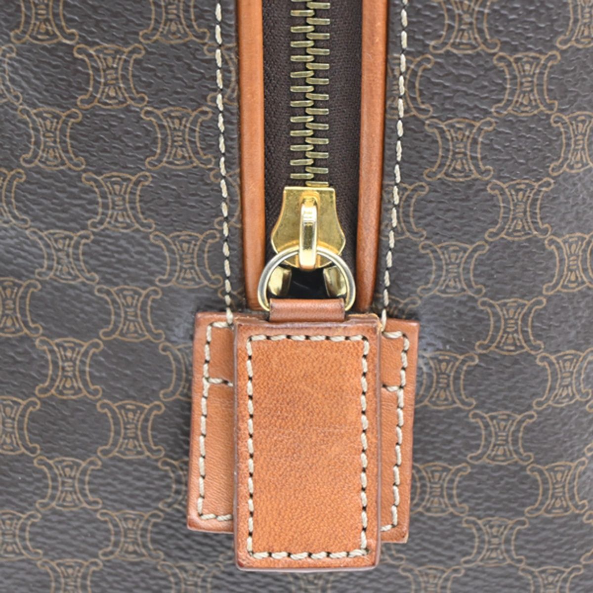 Celine Macadam Handbag Brown Leather — view 8