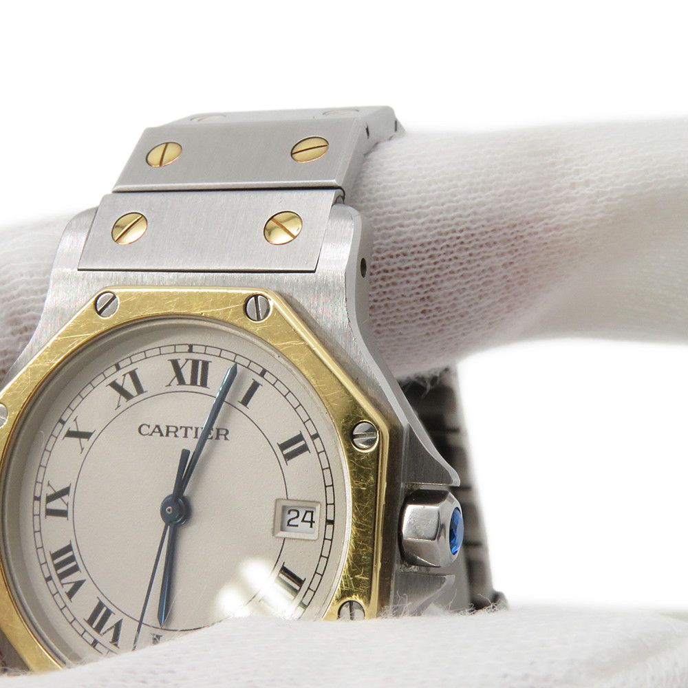 Cartier Santos Octagon LM Watch Ivory Dial Vintage — view 4