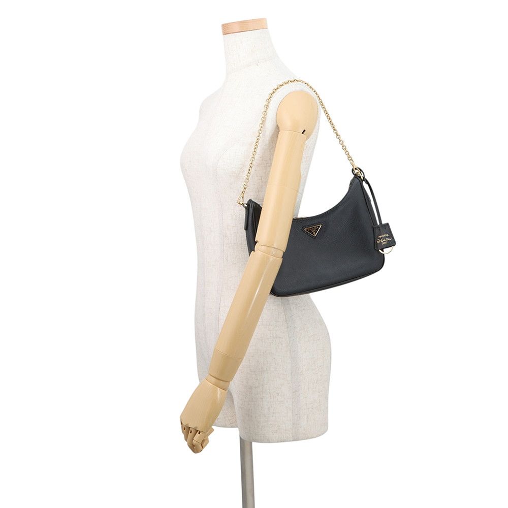 Prada Shoulder Bag Re Edition Saffiano Leather 2-Way Black — view 4
