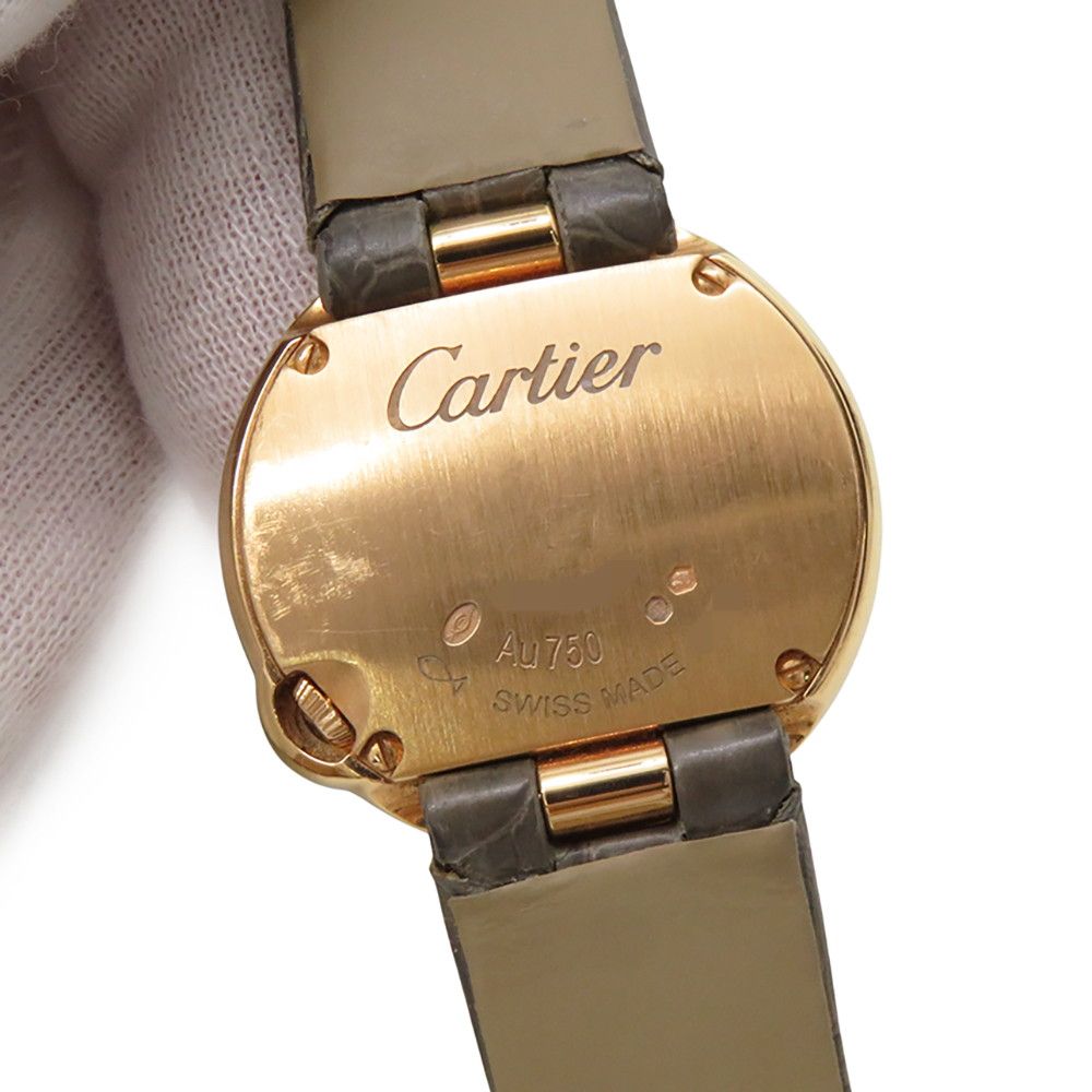 Cartier Ballon Blanc de Diamond Bezel 18k Pink Gold Watch Silver Dial — view 6