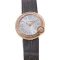Cartier Ballon Blanc de Diamond Bezel 18k Pink Gold Watch Silver Dial