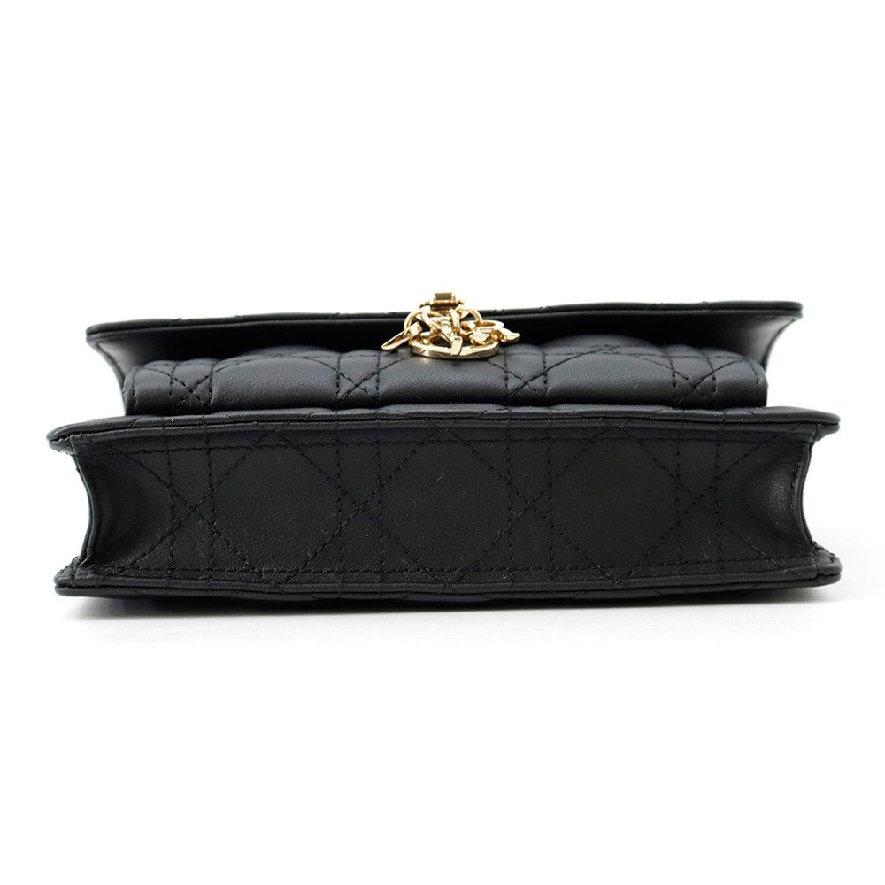 Dior Chain Shoulder Bag Cannage My Daily Pouch Lambskin Black — view 3
