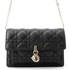 Dior Chain Shoulder Bag Cannage My Daily Pouch Lambskin Black