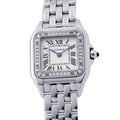 Cartier Panthere de Cartier SM Diamond Bezel Quartz Watch White Dial