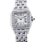 Cartier Panthere de Cartier SM Diamond Bezel Quartz Watch White Dial