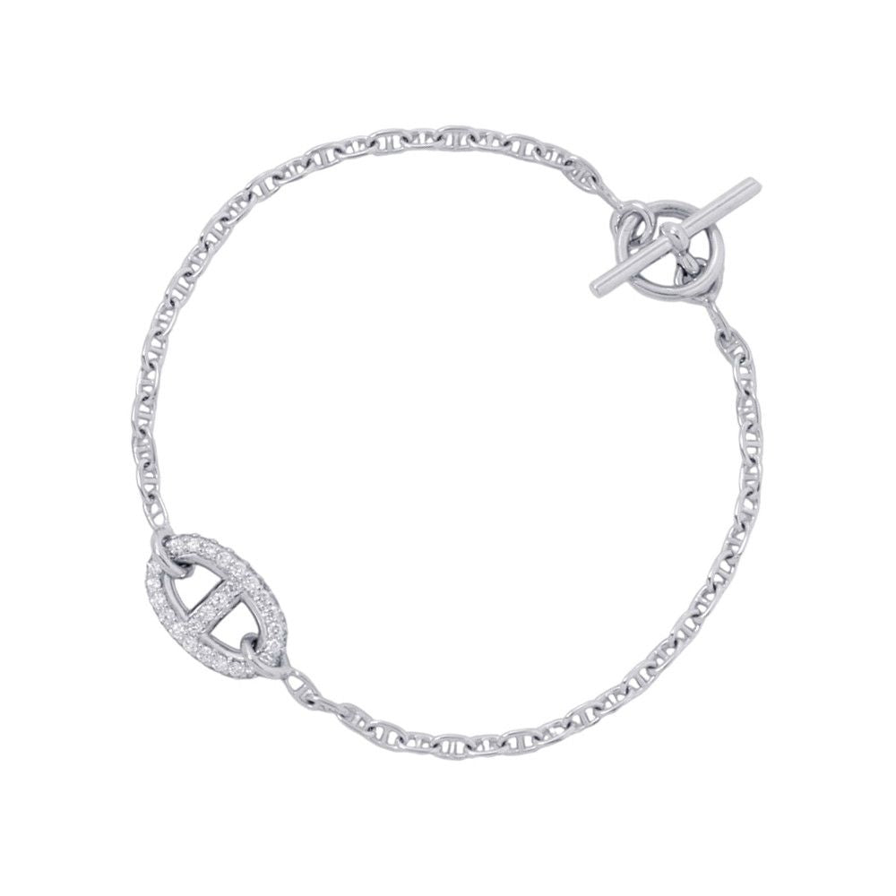 Hermes Bracelet New Farandole Diamond Total 18k White Gold