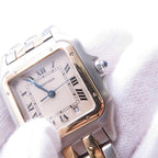 Cartier Panthere MM 2 Row SS 18k Yellow Gold Watch Quartz Ivory Dial — view 4