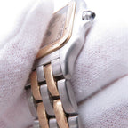 Cartier Panthere MM 2 Row SS 18k Yellow Gold Watch Quartz Ivory Dial — view 5