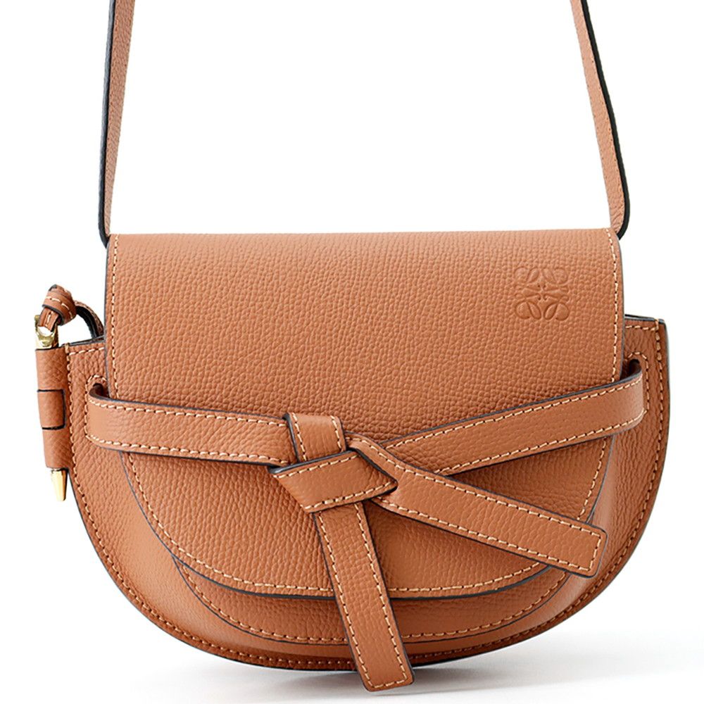 Loewe Shoulder Bag Gate Dual Mini Leather Brown
