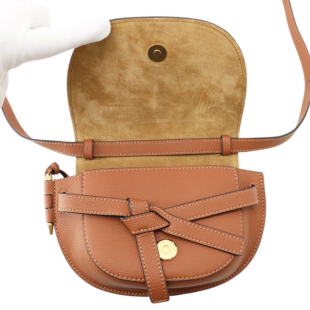 Loewe Shoulder Bag Gate Dual Mini Leather Brown — view 5