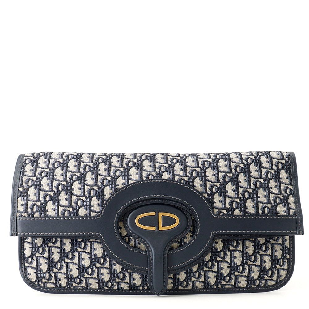 Dior Clutch Oblique Jacquard Fold Over 2-Way