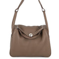 Hermes Handbag Lindy 30 Etoupe Silver Taurillon Clemence 2-Way