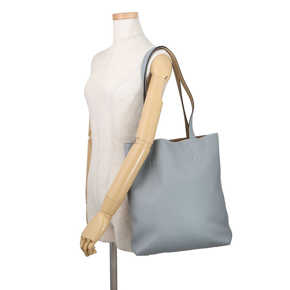 Hermes Tote Neo Double Sens 28 Blue Glacier Pouchier Swift Reversible — view 5