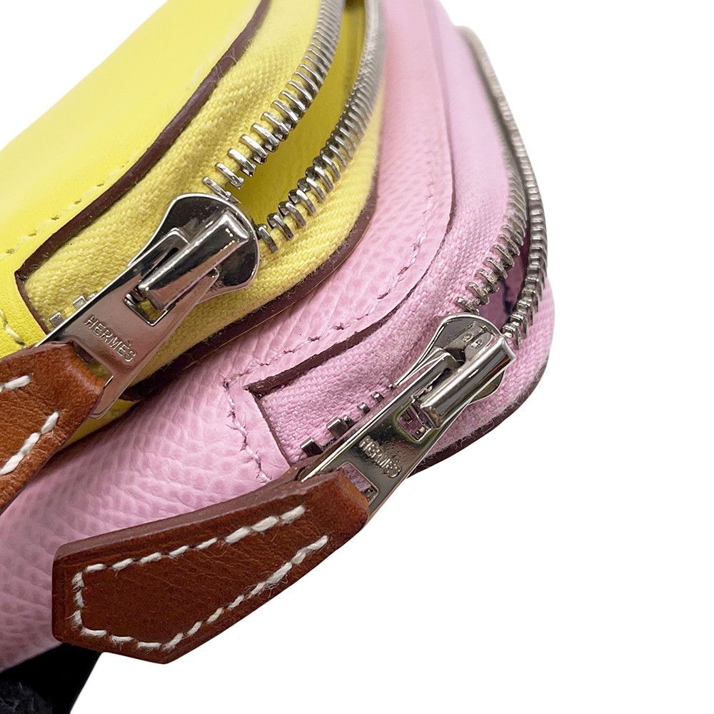 Hermes Wallet Nouveau to Go Zip Mauve Sylvestre Lime Cuibre Mandarin Silver — view 8