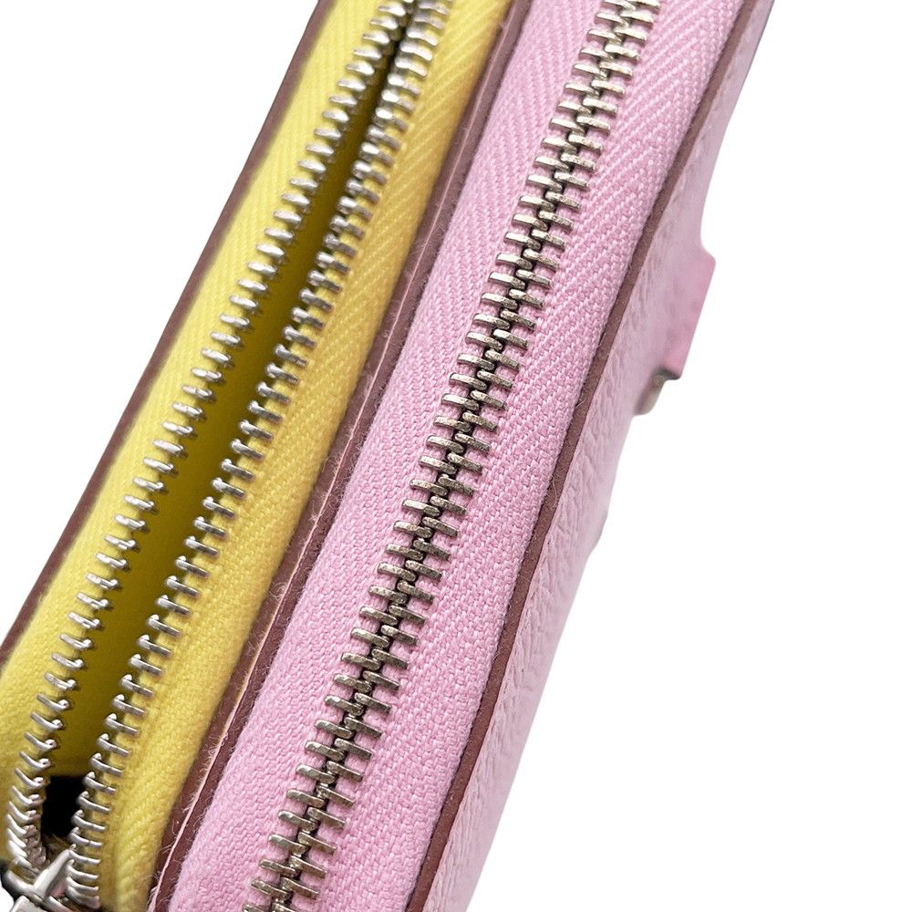 Hermes Wallet Nouveau to Go Zip Mauve Sylvestre Lime Cuibre Mandarin Silver — view 9