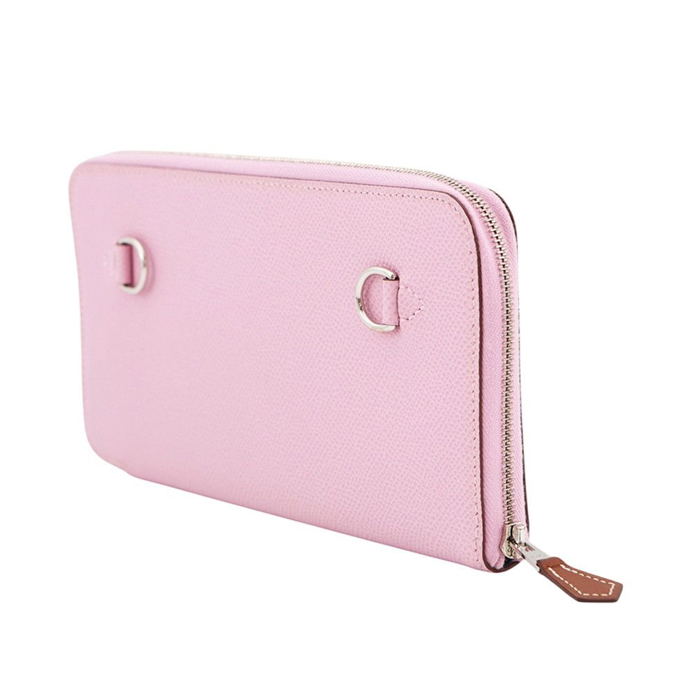Hermes Wallet Nouveau to Go Zip Mauve Sylvestre Lime Cuibre Mandarin Silver — view 2