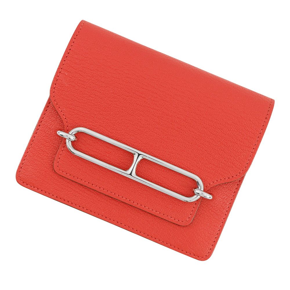 Hermes Wallet Roulis Slim le Juku Silver Chevre Misor