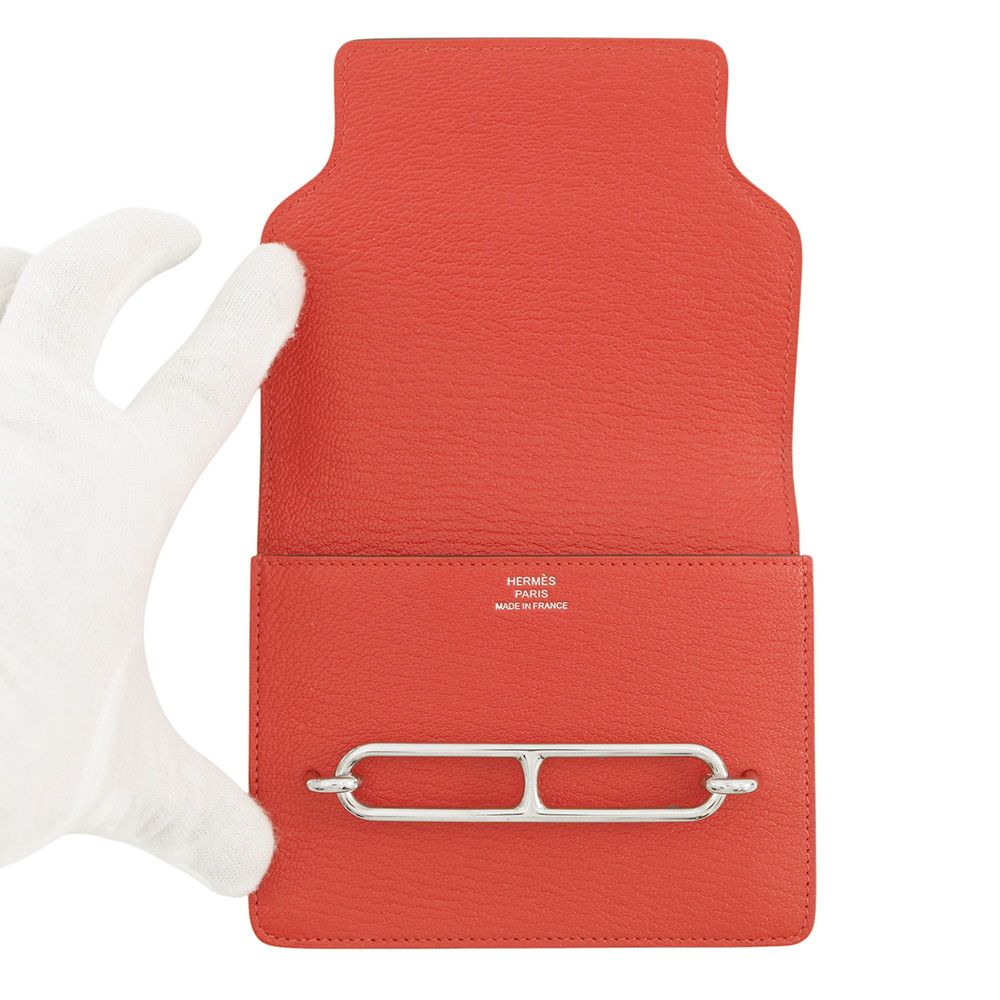 Hermes Wallet Roulis Slim le Juku Silver Chevre Misor — view 5