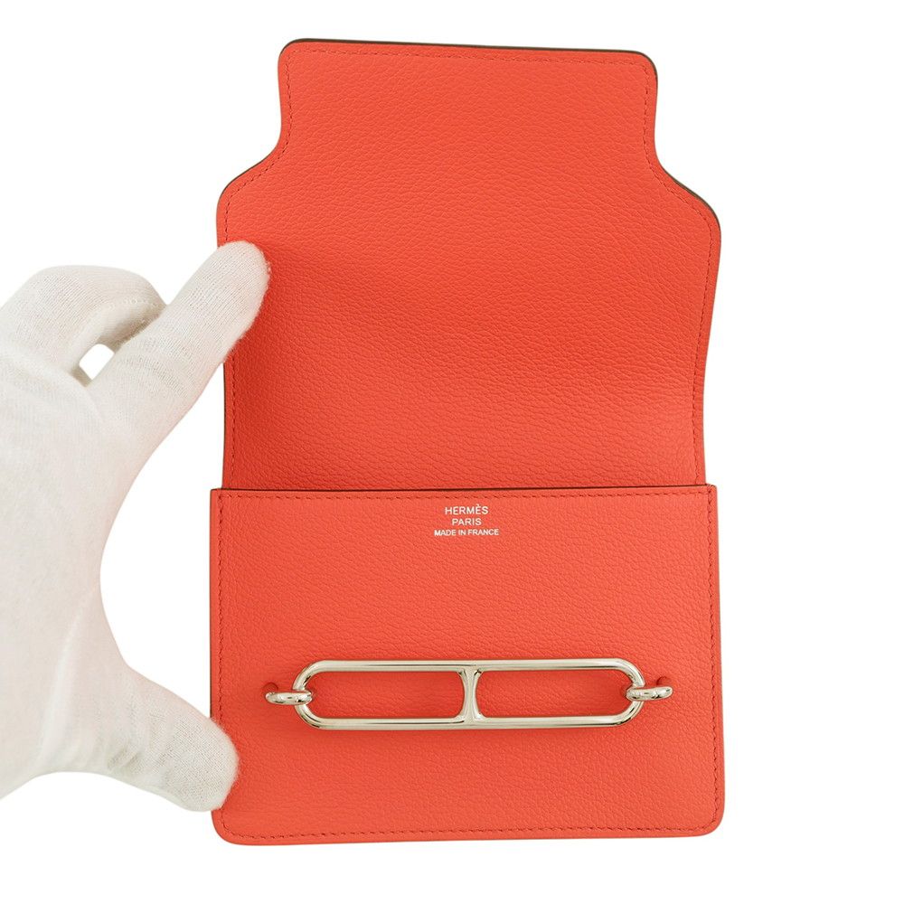 Hermes Wallet Roulis Slim Verso Rose Texas Sienne Silver — view 5