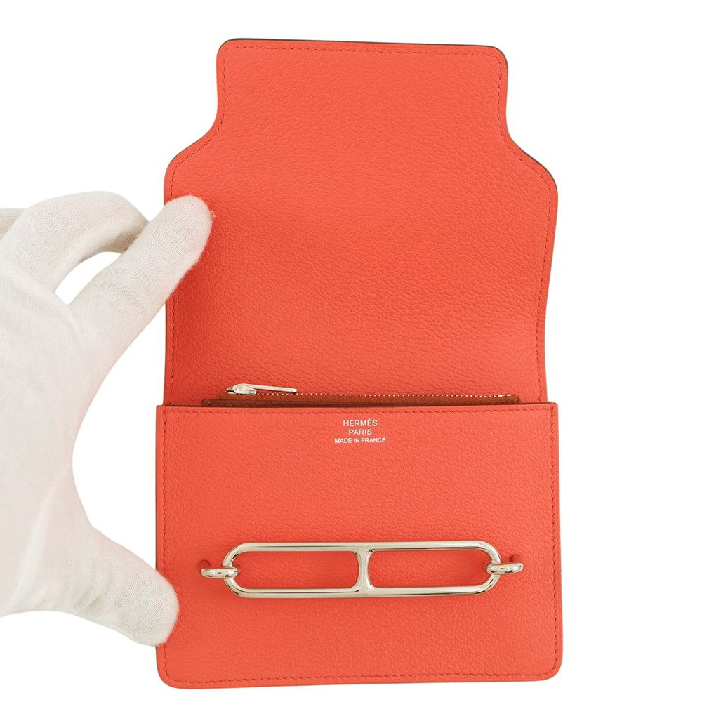 Hermes Wallet Roulis Slim Verso Rose Texas Sienne Silver — view 4