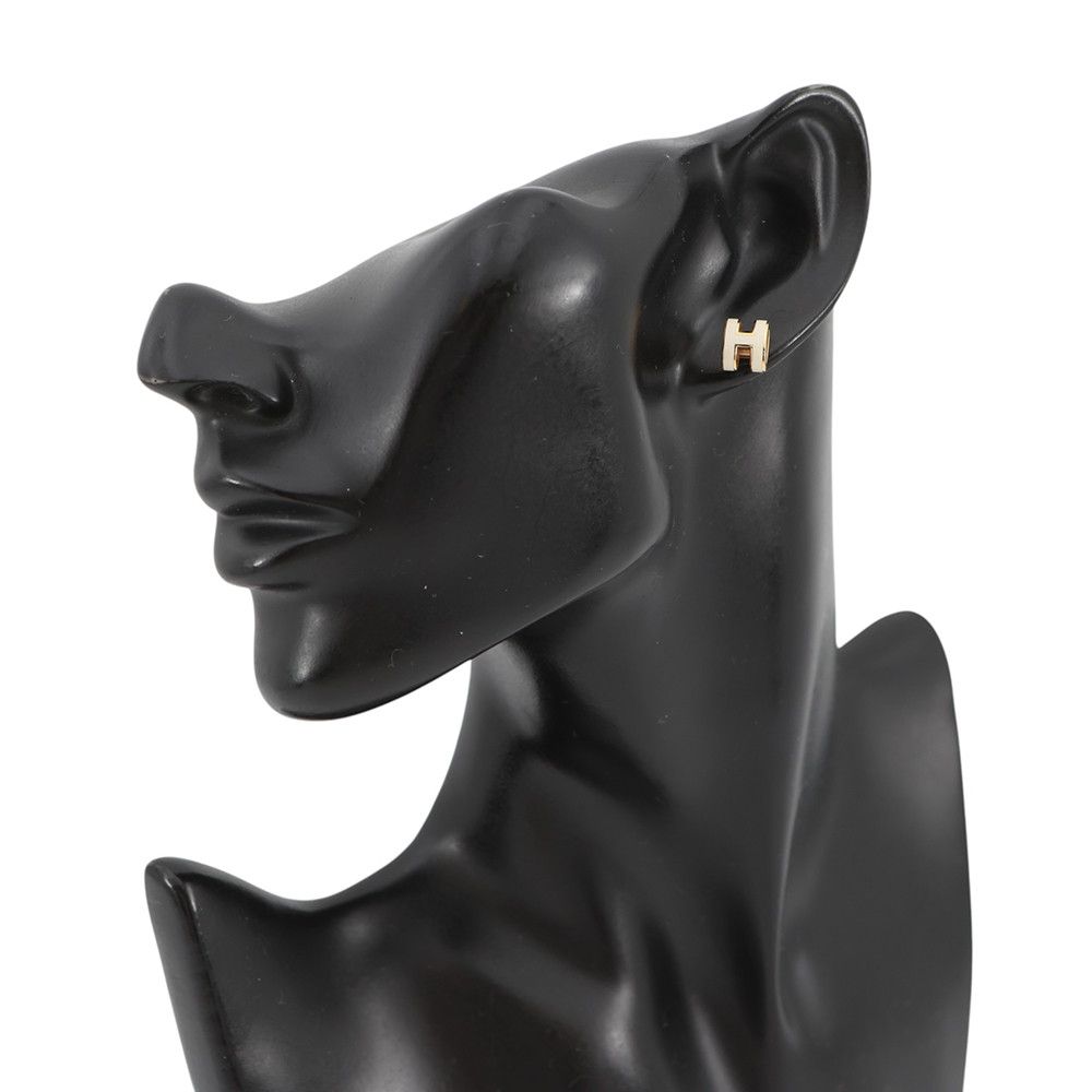 Hermes Earrings Mini Pop White Gold Motif — view 4