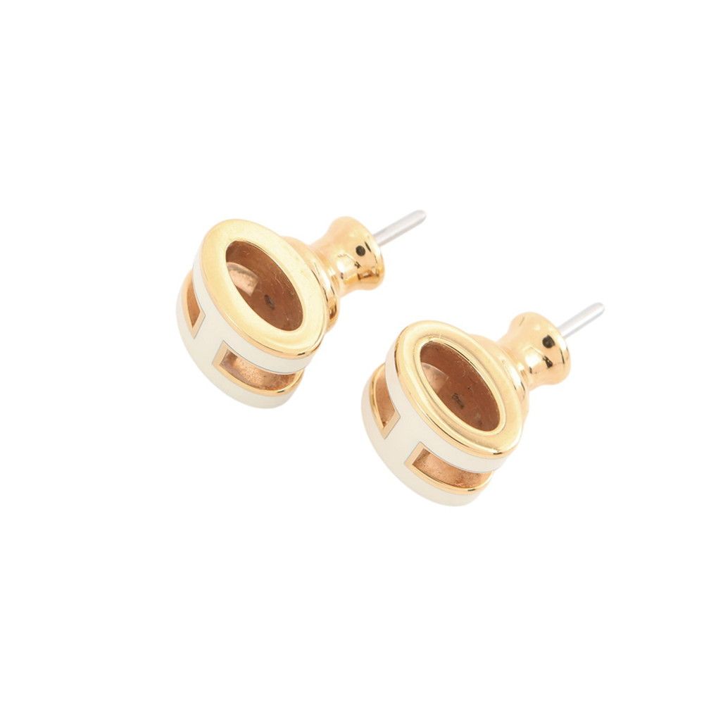 Hermes Earrings Mini Pop White Gold Motif — view 2