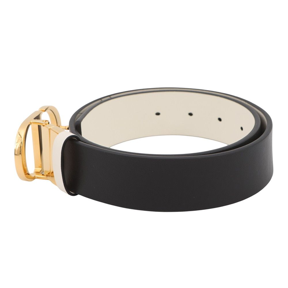Dior Belt 30 Montigne Reversible Calf Leather Black White — view 2
