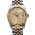 Rolex Datejust No 9 SS 18k Yellow Gold Watch Champagne Dial