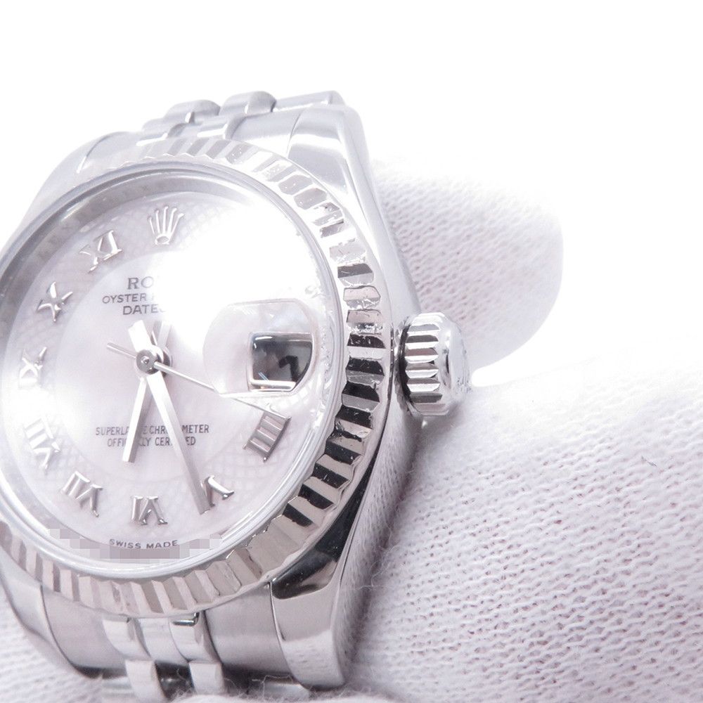 Rolex Datejust Number SS 18k White Gold Watch Pink Shell Dial Decoration — view 5