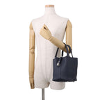 Hermes Handbag Picotin Lock PM Blue Nuit Silver Taurillon Clemence Tote — view 4
