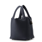 Hermes Handbag Picotin Lock PM Blue Nuit Silver Taurillon Clemence Tote — view 2