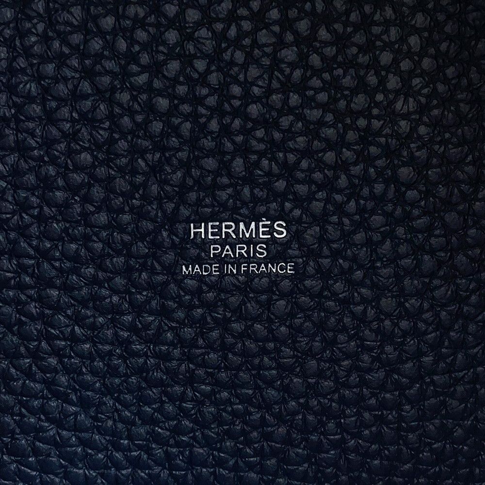 Hermes Handbag Picotin Lock PM Blue Nuit Silver Taurillon Clemence Tote — view 6