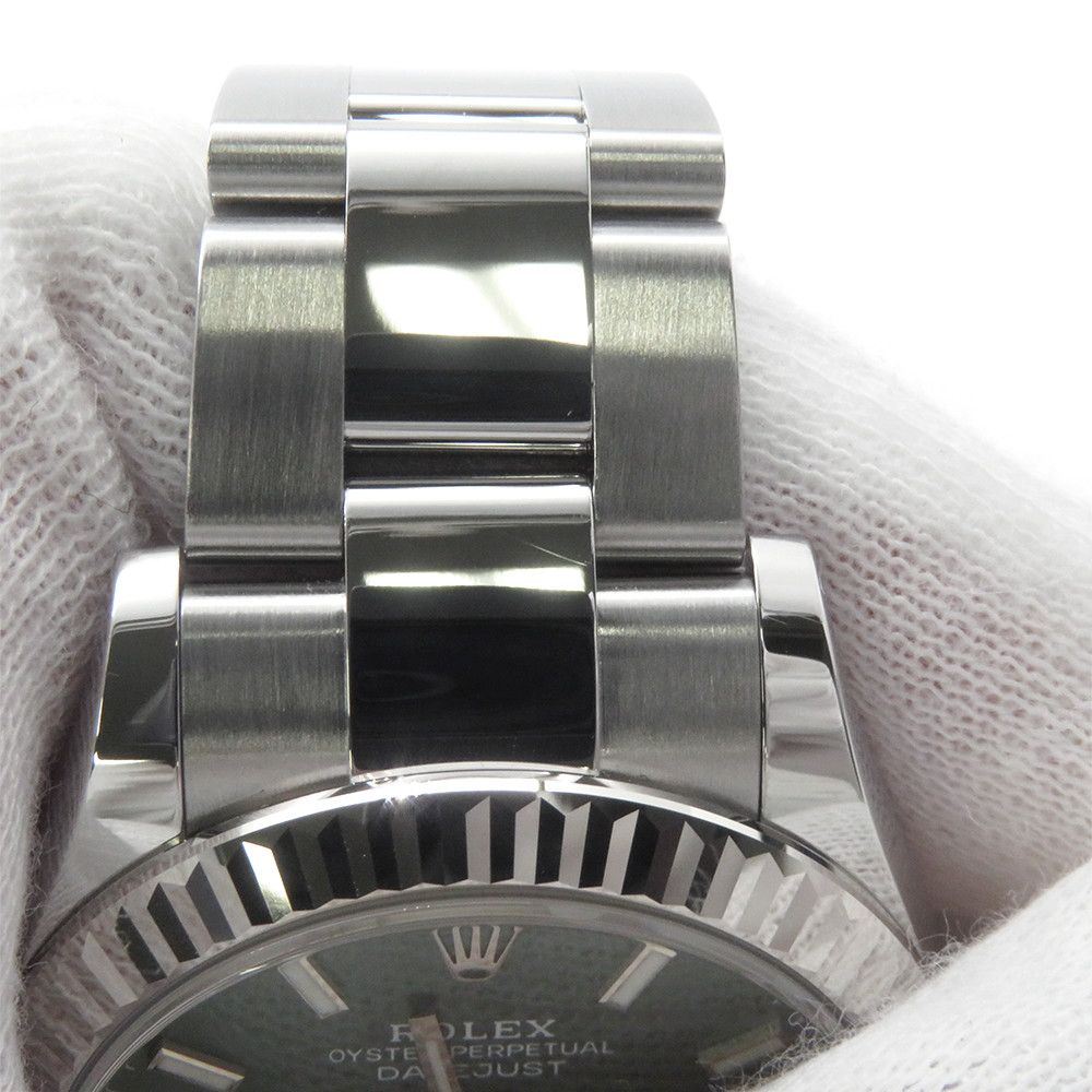 Rolex Datejust 31 SS 18k White Gold Roulette Watch Mint Green Dial — view 5
