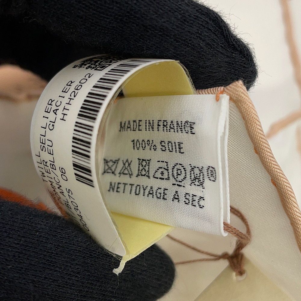 Hermes Scarf Carre 90 le Pommier Sellier Silk White — view 8